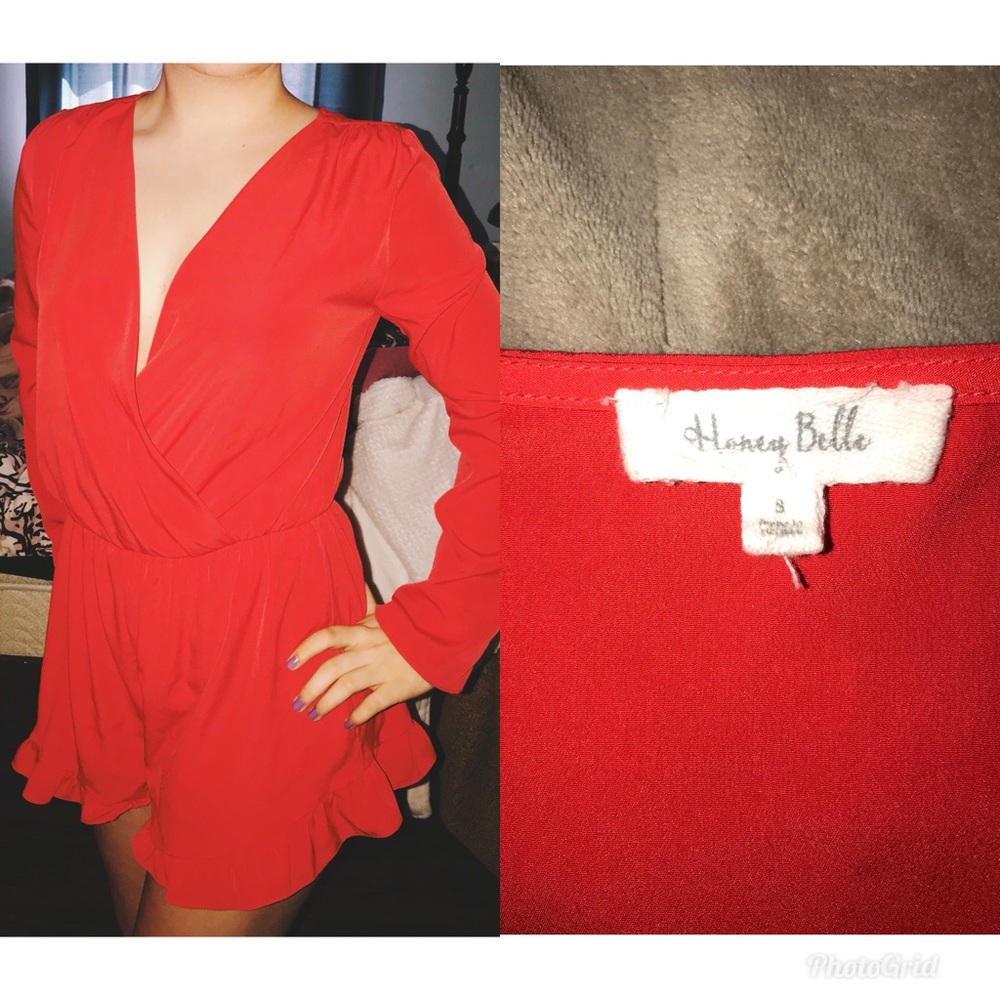 Red, flowy romper!